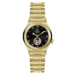 ساعت زنانه ویولت اتوماتیک طلائی صفحه مشکی 0563