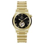 ساعت ویولت مردانه اتوماتیک طلائی صفحه مشکی 0563