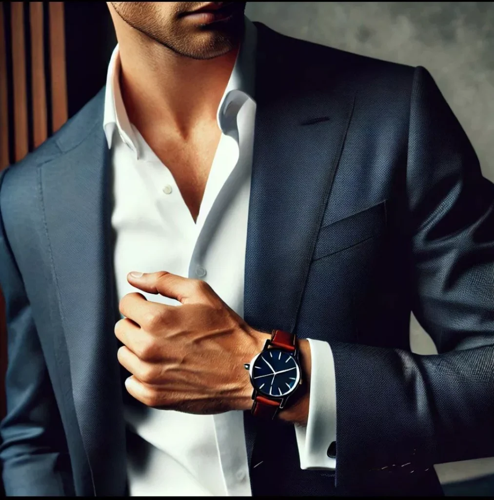 ست ساعت با لباس مردانه