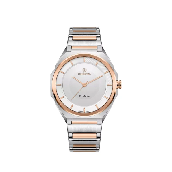 ساعت اورینتال مردانه استیل رزگلد صفحه سیلور مدل O.SH220L-0006