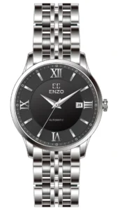 ساعت مردانه انزو استیل سیلور صفحه مشکی مدل EC-2176ABG