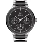 ساعت مردانه انزو استیل سیلور مشکی مدل EC-2188ABG