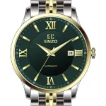 ساعت مردانه انزو استیل سیلورطلایی صفحه سبزمدل EC-2176TGG