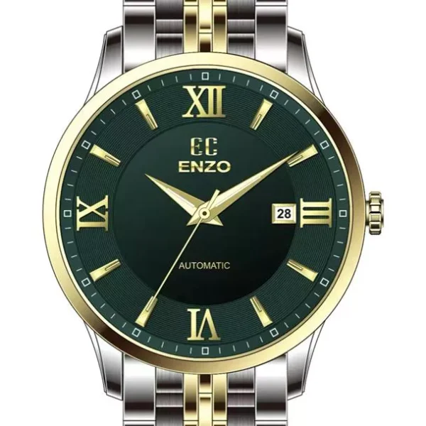 ساعت مردانه انزو استیل سیلورطلایی صفحه سبزمدل EC-2176TGG