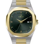 ساعت مردانه انزو استیل سیلورطلایی صفحه سبزمدل EC-602TSG