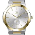 ساعت مردانه انزو استیل سیلورطلایی صفحه سیلور مدل EC-600TEG