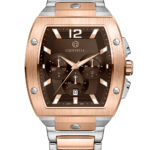 ساعت کرنوگراف اورینتال مردانه استیل رزگلدصفحه قهوه ای مدل O.SH218G-0070