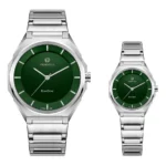 ست ساعت اورینتال مردانه و زنانه استیل صفحه سبزمدلO.SH220L-0009