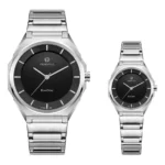 ست ساعت اورینتال مردانه و زنانه استیل صفحه مشکی مدلO.SH220G-0005