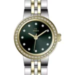 ساعت زنانه استیل سیلور طلایی صفحه سبز انزو مدل EC-606TGL