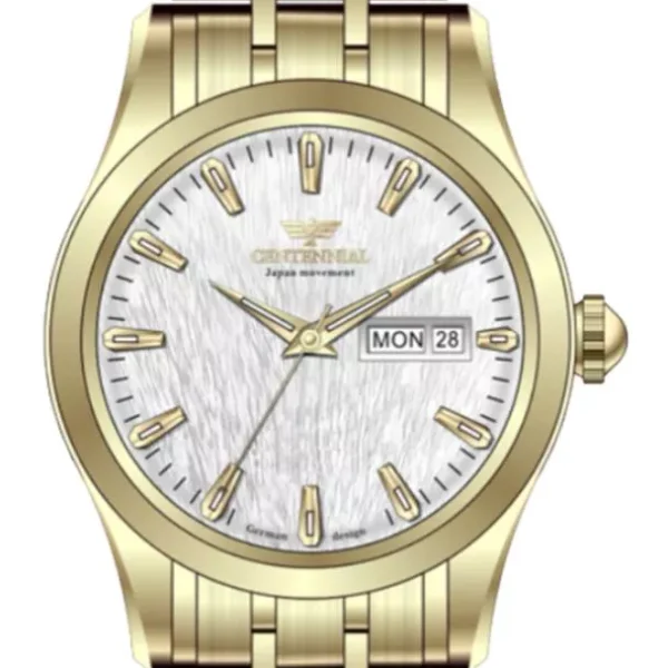 ساعت زنانه سنتنیال استیل طلایی صفحه سیلورمدل100