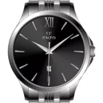 ساعت مردانه انزو استیل سیلور صفحه مشکی مدل EC-612ABG