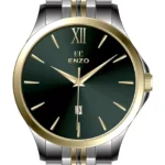 ساعت مردانه انزو استیل سیلور طلایی صفحه سبز مدل EC-612TSG