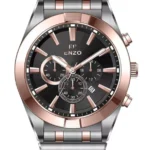 ساعت مردانه انزو استیل سیلوررزگلد صفحه مشکی مدل EC-604KBG