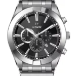 ساعت مردانه انزو استیل سیلورصفحه مشکی مدل EC-604ABG