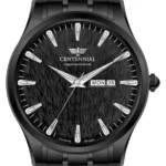 ساعت مردانه سنتنیال استیل دودی صفحه مشکی مدل135