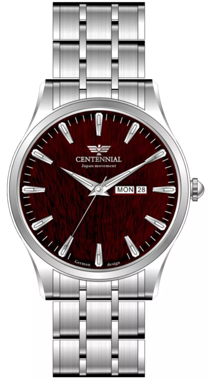 ساعت مردانه سنتنیال استیل سیلور صفحه زرشکی مدل122 ساعت مردانه سنتنیال استیل سیلور صفحه زرشکی مدل122