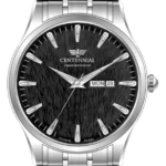 ساعت مردانه سنتنیال استیل سیلور صفحه مشکی مدل117