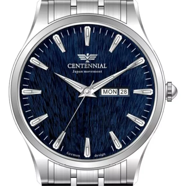 ساعت مردانه سنتنیال استیل سیلورصفحه سرمه ای مدل119