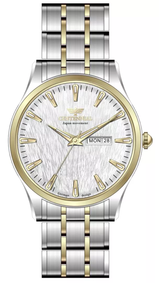 ساعت مردانه سنتنیال سیلور طلایی صفحه سیلورمدل 127 ساعت مردانه سنتنیال سیلور طلایی صفحه سیلورمدل 127