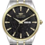 ساعت مردانه سنتنیال سیلور طلایی صفحه مشکی 128