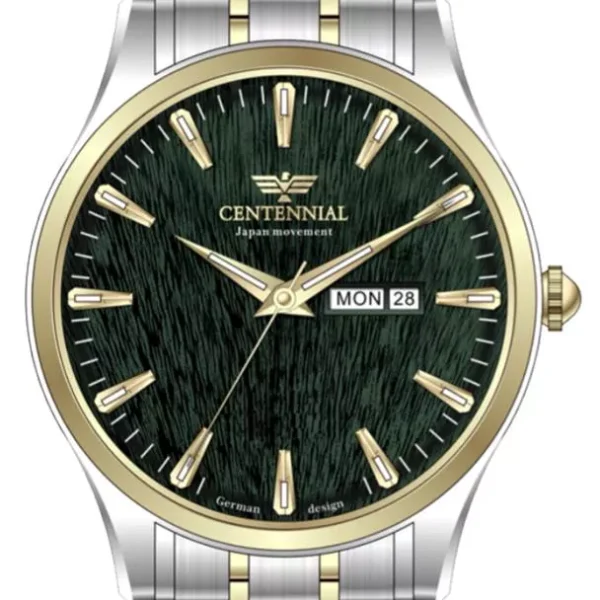 ساعت مردانه سنتنیال سیلورطلایی صفحه سبز130