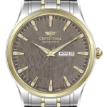 ساعت مردانه سنتنیال سیلورطلایی صفحه کافی مدل 129