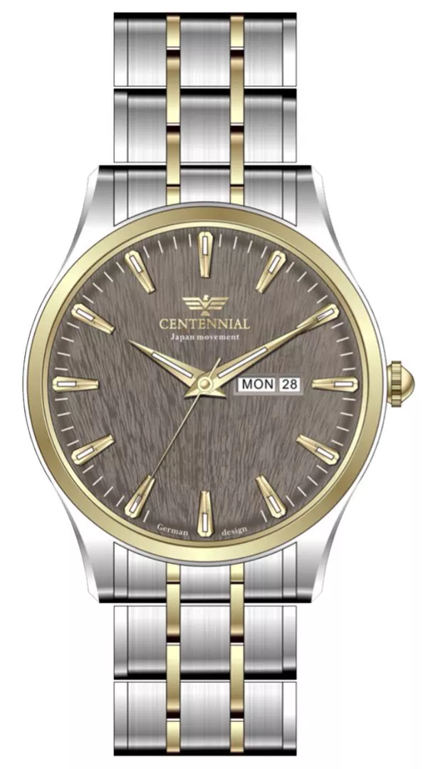 ساعت مردانه سنتنیال سیلورطلایی صفحه کافی مدل 129 ساعت مردانه سنتنیال سیلورطلایی صفحه کافی مدل 129