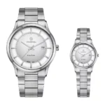 ست ساعت اورینتال استیل زنانه ومردانه سیلورمدل O.SH210L-0004