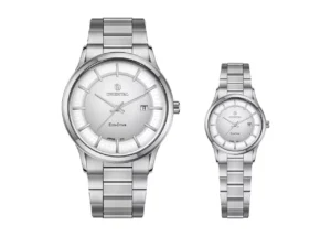 ست ساعت اورینتال استیل زنانه ومردانه سیلورمدل O.SH210L-0004
