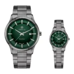 ست ساعت اورینتال زنانه ومردانه دودی صفحه سبز مدل O.SH210G-0012