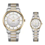 ست ساعت اورینتال زنانه ومردانه رزگلد صفحه سیلورمدل O.SH210G-0006