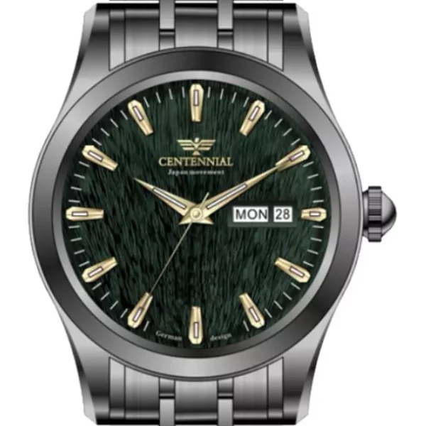 ساعت زنانه سنتنیال استیل ذغالی صفحه سبز مدل 111