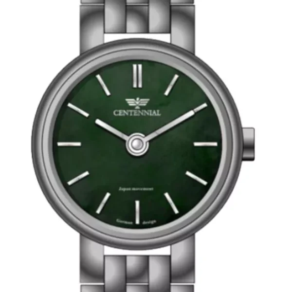 ساعت زنانه سنتنیال استیل ذغالی صفحه سبز مدل 46