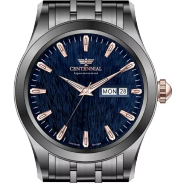 ساعت زنانه سنتنیال استیل ذغالی صفحه سرمه ای مدل 110