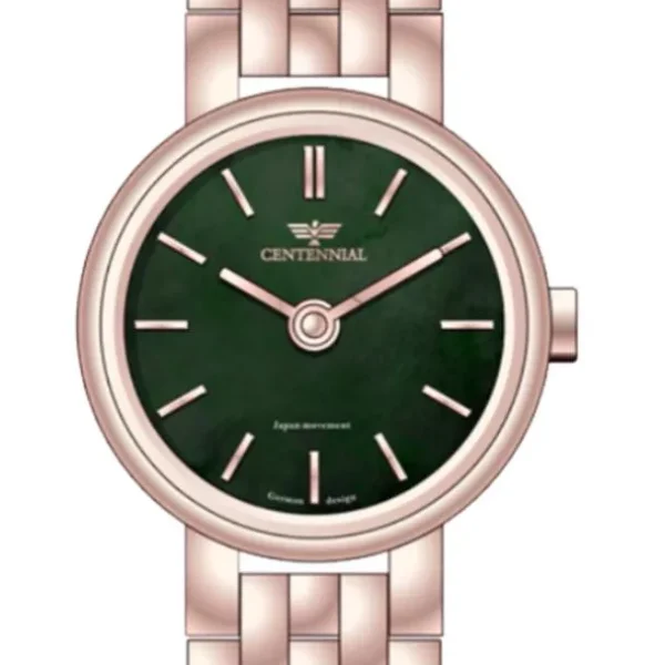 ساعت زنانه سنتنیال استیل رزگلد صفحه سبزمدل 43