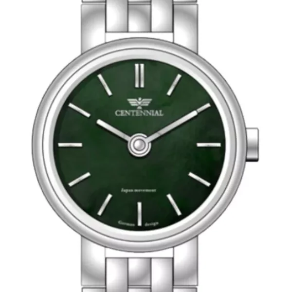 ساعت زنانه سنتنیال استیل سیلور صفحه سبز مدل 27