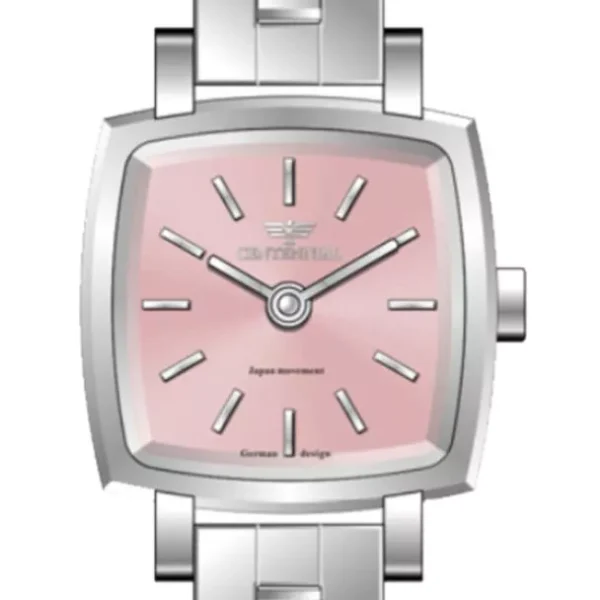 ساعت زنانه سنتنیال استیل سیلور صفحه صورتی مدل 08