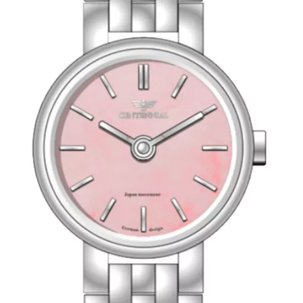 ساعت زنانه سنتنیال استیل سیلور صفحه صورتی مدل 31