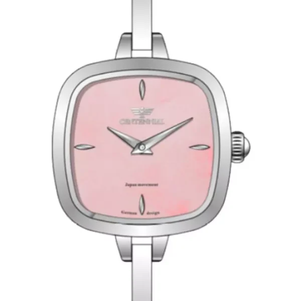 ساعت زنانه سنتنیال استیل سیلور صفحه صورتی مدل53