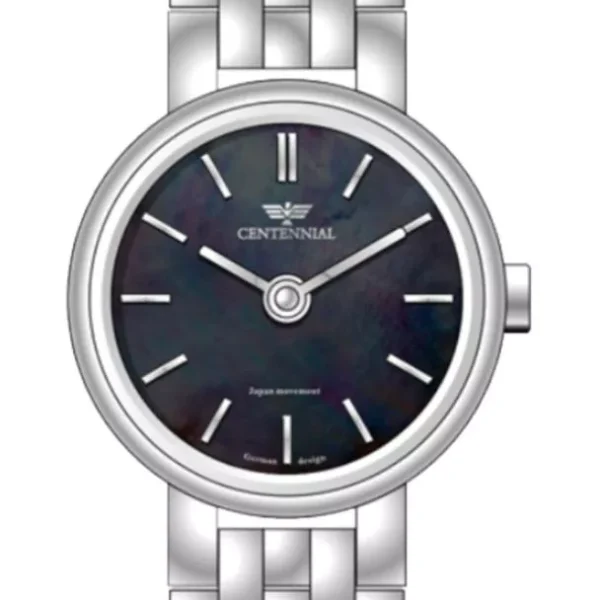 ساعت زنانه سنتنیال استیل سیلور صفحه مشکی مدل 24