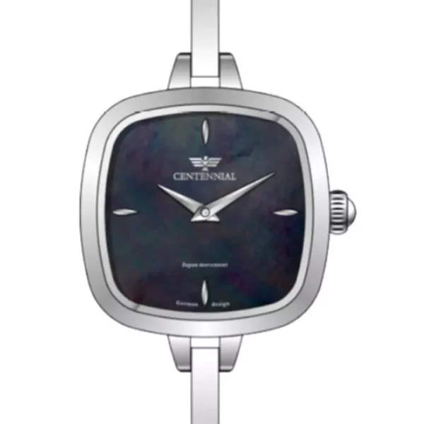 ساعت زنانه سنتنیال استیل سیلور صفحه مشکی مدل47