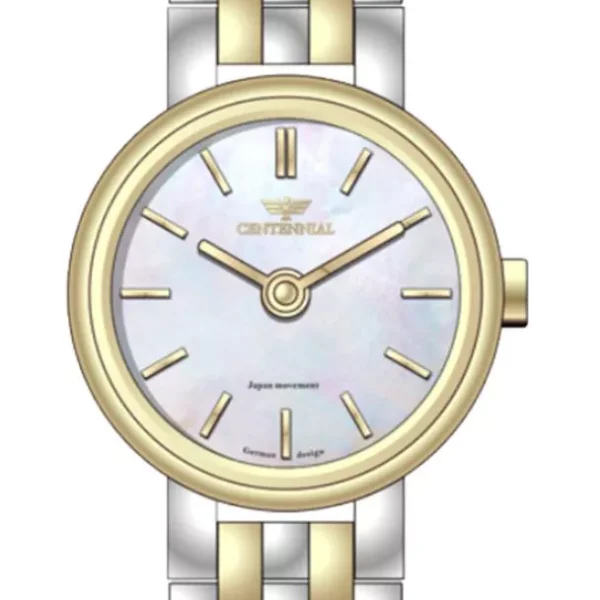 ساعت زنانه سنتنیال استیل سیلور طلایی صفحه سیلور مدل 39