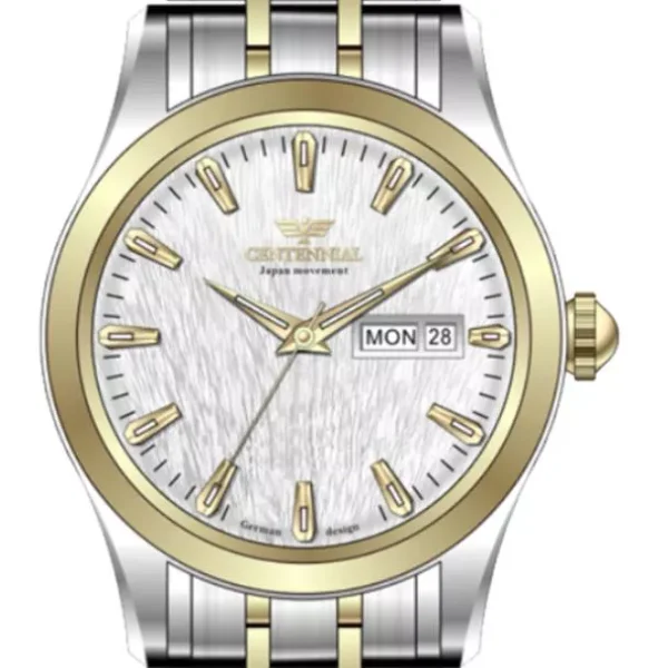 ساعت زنانه سنتنیال استیل سیلور طلایی صفحه سیلورمدل104
