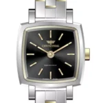 ساعت زنانه سنتنیال استیل سیلور طلایی صفحه مشکی مدل 16