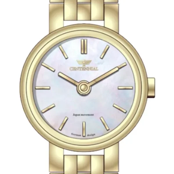 ساعت زنانه سنتنیال استیل طلایی صفحه سیلور مدل 33