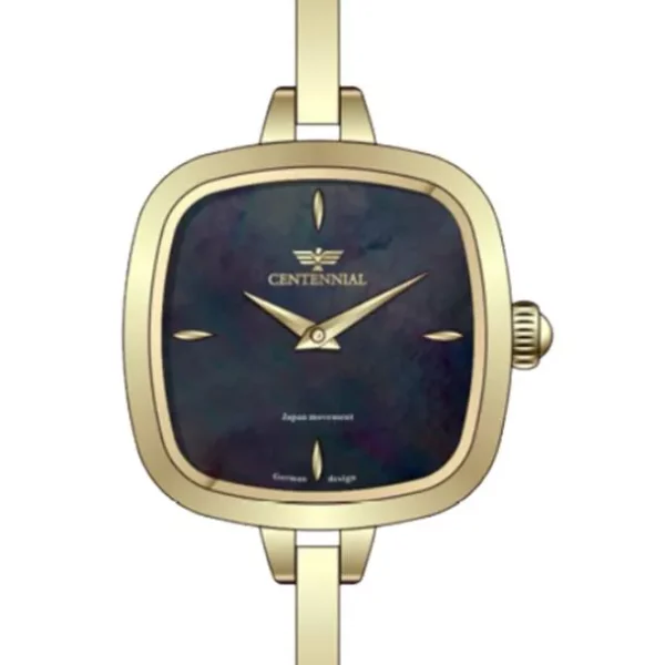 ساعت زنانه سنتنیال استیل طلایی صفحه مشکی مدل56