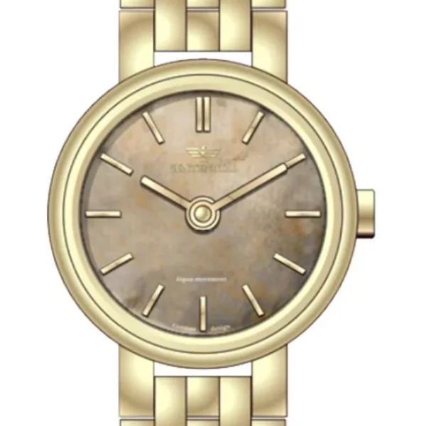 ساعت زنانه سنتنیال استیل طلایی صفحه کافی مدل 34