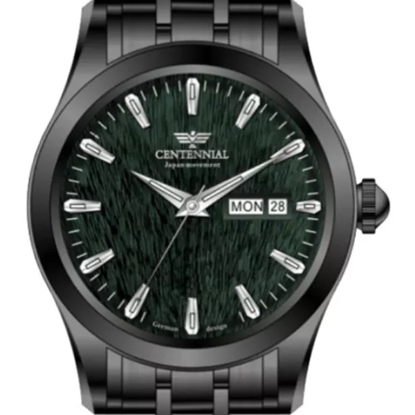 ساعت زنانه سنتنیال استیل مشکی صفحه سبز مدل 115