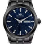 ساعت زنانه سنتنیال استیل مشکی صفحه سرمه ای مدل 114